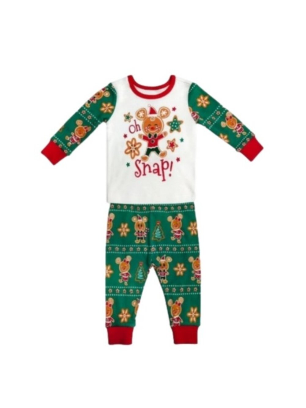 Disney Baby Holiday Gingerbread Mickey + Minnie PJ Pals Set, 3-6 months